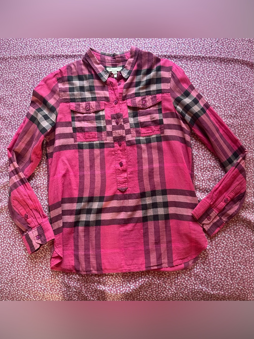 Burberry Brit Plaid Long-Sleeve Pullover Shirt